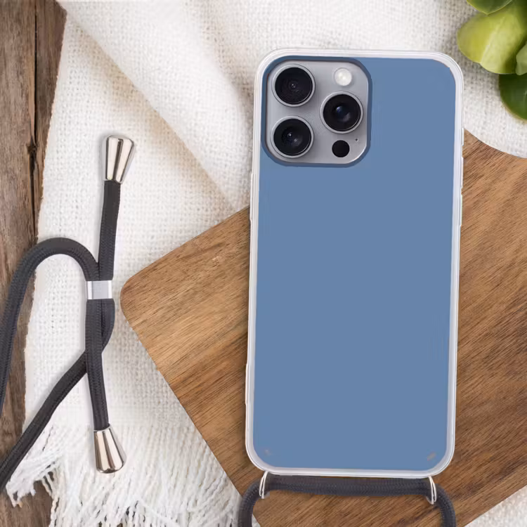 Denim - Breeze - Blauw Hoesje iPhone 16 Pro Max met koord klein 804 -sfeer4