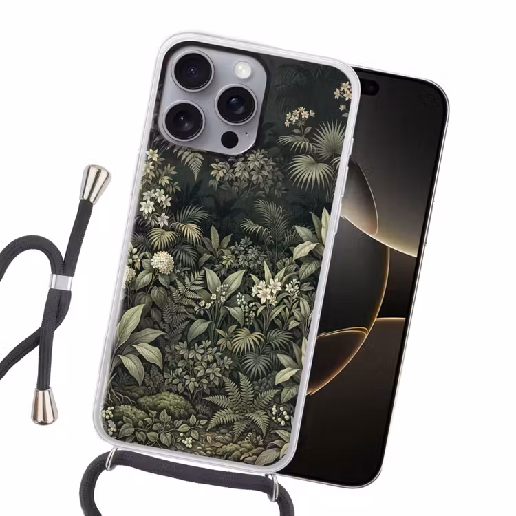 Jungle - Bladeren - Botanisch - Groen Hoesje iPhone 16 Pro Max met koord klein -sfeer1