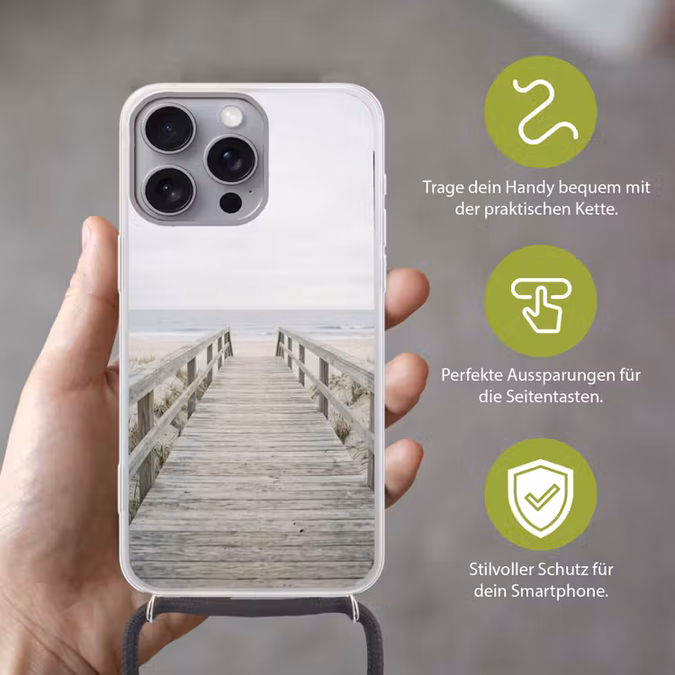 Duinen - Vlonder - Oceaan Hoesje iPhone 16 Pro Max met koord klein -sfeer2_DE
