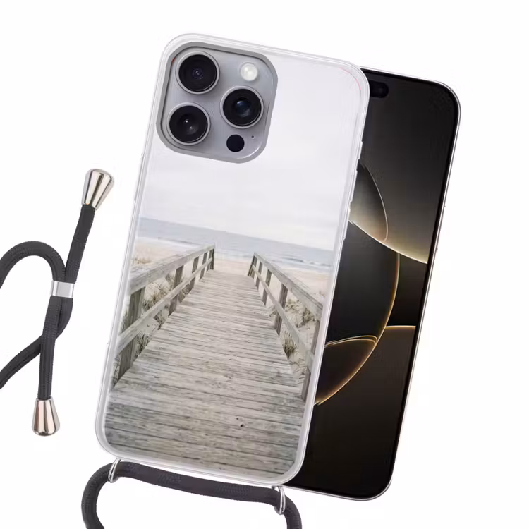 Duinen - Vlonder - Oceaan Hoesje iPhone 16 Pro Max met koord klein -sfeer1