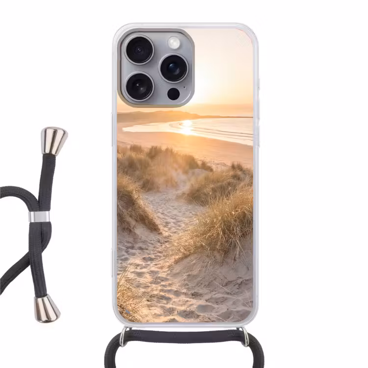 Duinen - Strand - Zee Hoesje iPhone 16 Pro Max met koord klein -3d