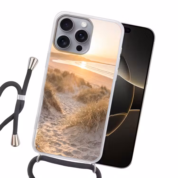 Duinen - Strand - Zee Hoesje iPhone 16 Pro Max met koord klein -sfeer1