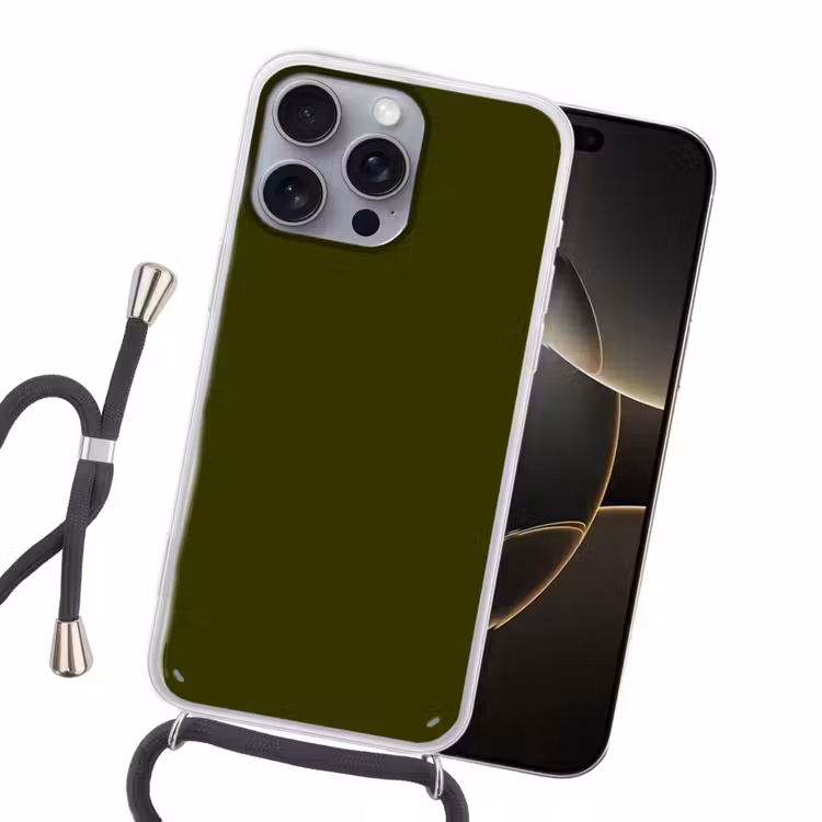 Dark - Olive - Groen Hoesje iPhone 16 Pro Max met koord klein 804 -sfeer1