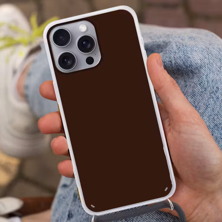 Dark - Chocolate - Bruin Hoesje iPhone 16 Pro Max met koord klein 804 -sfeer3