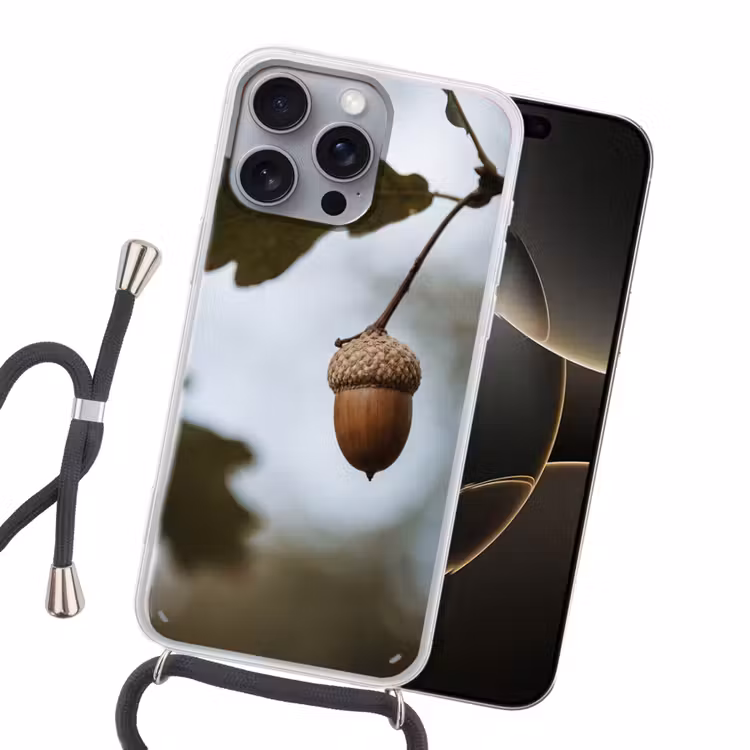 Eikel - Eikenblad - Bos - Herfst - Natuur Hoesje iPhone 16 Pro Max met koord klein -sfeer1