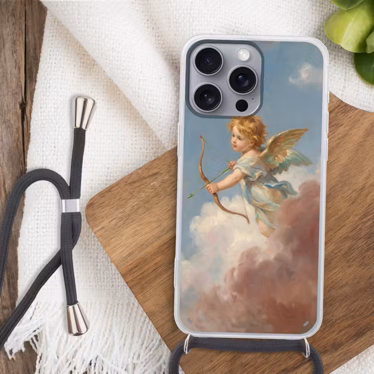 Engel - Pijl en boog - Mythologie - Klassiek Hoesje iPhone 16 Pro Max met koord klein -sfeer4