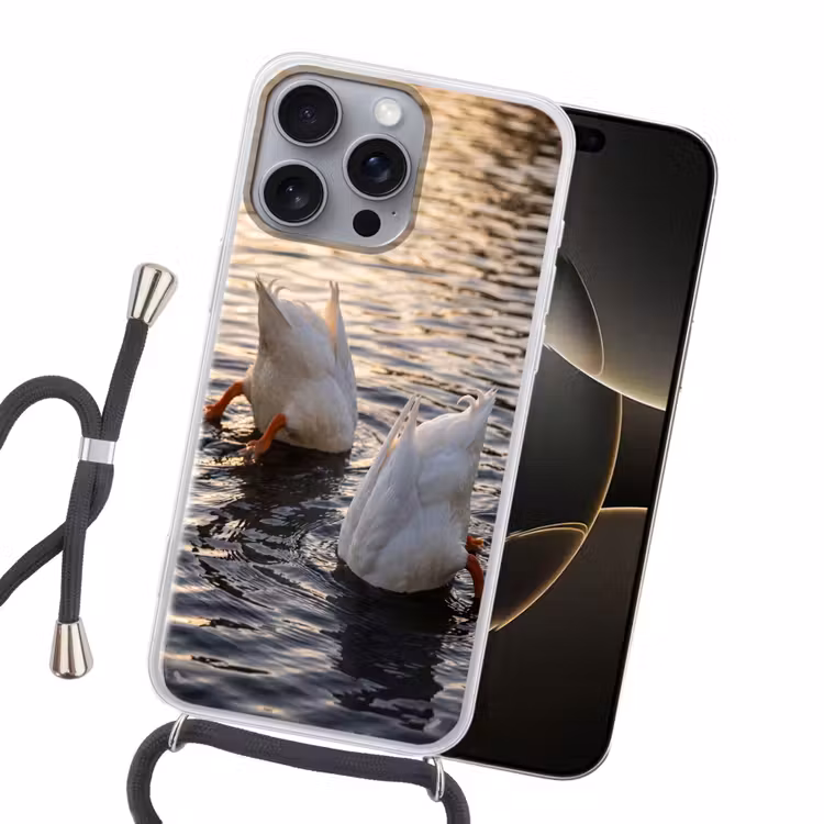 Eenden - Water - Natuur Hoesje iPhone 16 Pro Max met koord klein -sfeer1