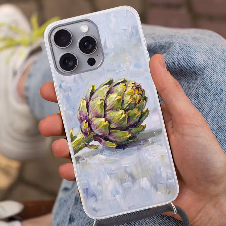 Handyhülle mit Band - Essen – Artischocke – Modern - Eten - Artisjok - Modern Hoesje iPhone 16 Pro Max met koord klein