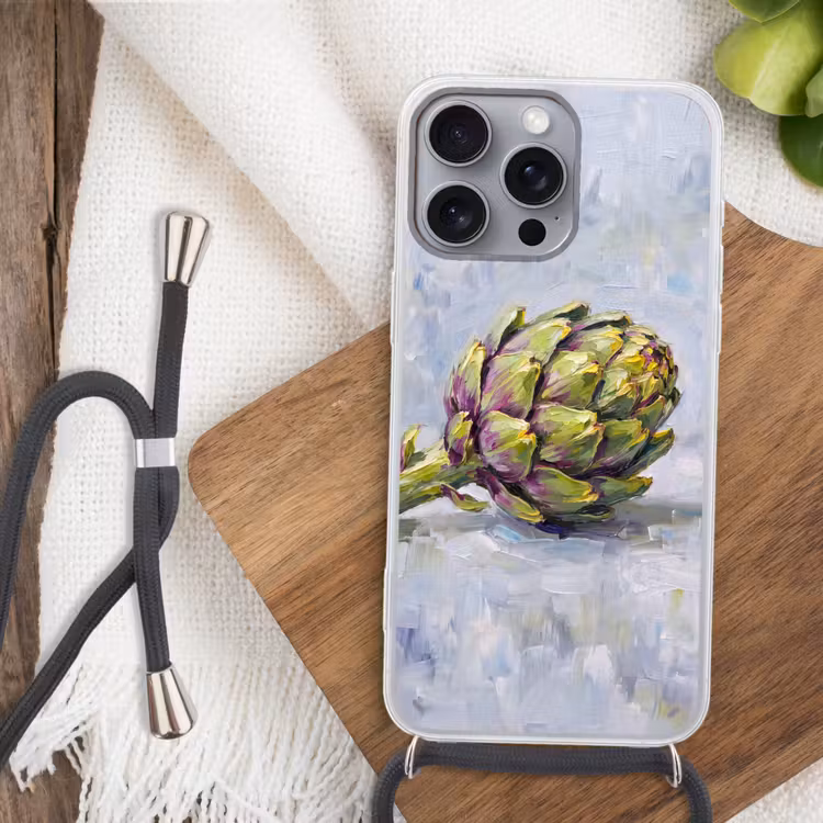 Handyhülle mit Band - Essen – Artischocke – Modern - Eten - Artisjok - Modern Hoesje iPhone 16 Pro Max met koord klein