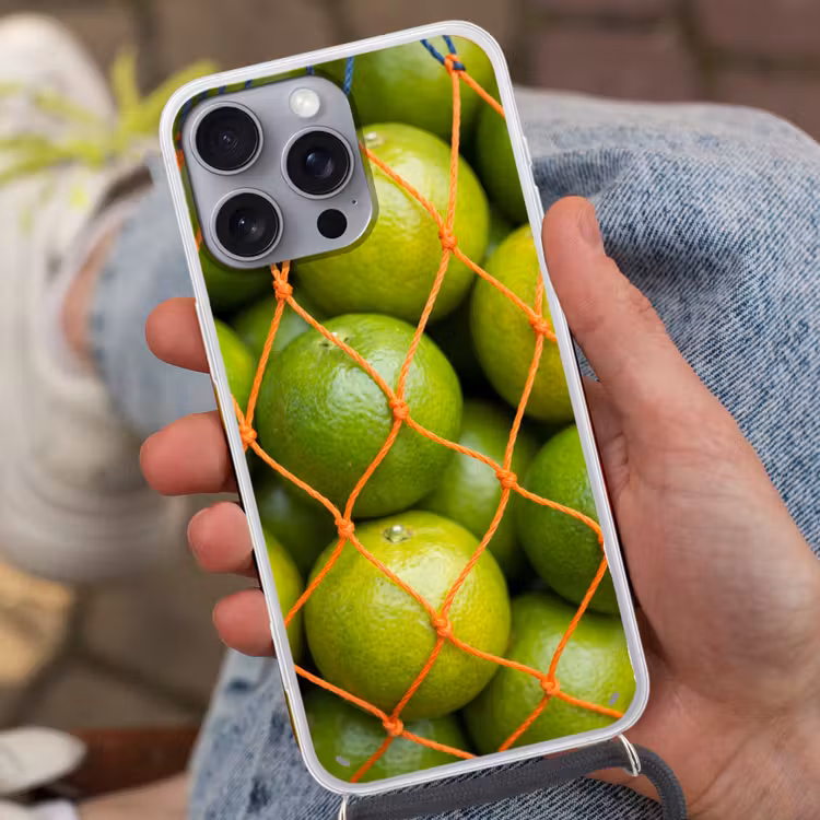 Eten - Net - Groen - Markt Hoesje iPhone 16 Pro Max met koord klein -sfeer3