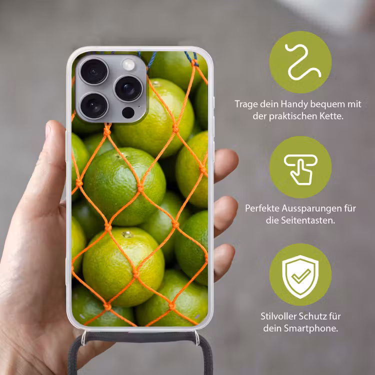 Eten - Net - Groen - Markt Hoesje iPhone 16 Pro Max met koord klein -sfeer2_DE