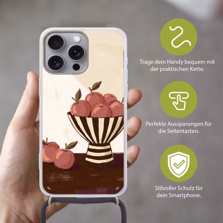Eten - Schaal - Stilleven - Modern - Rood Hoesje iPhone 16 Pro Max met koord klein -sfeer2_DE