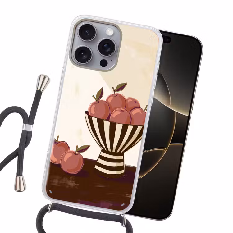 Eten - Schaal - Stilleven - Modern - Rood Hoesje iPhone 16 Pro Max met koord klein -sfeer1