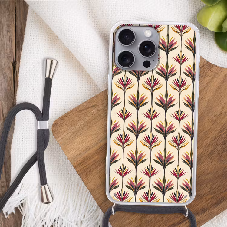 Waaier - Motief - Kleurrijk Hoesje iPhone 16 Pro Max met koord klein 804 -sfeer4
