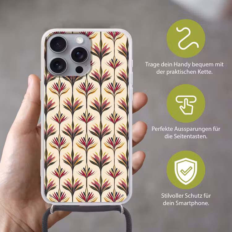 Waaier - Motief - Kleurrijk Hoesje iPhone 16 Pro Max met koord klein 804 -sfeer2_DE