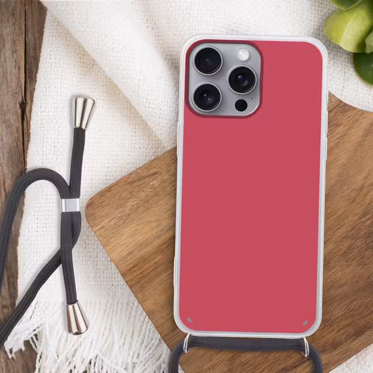 Bold - Berry - Rood Hoesje iPhone 16 Pro Max met koord klein 804 -sfeer4