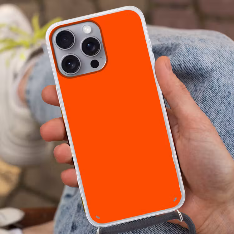 Fiery - Tangerine - Oranje Hoesje iPhone 16 Pro Max met koord klein 804 -sfeer3