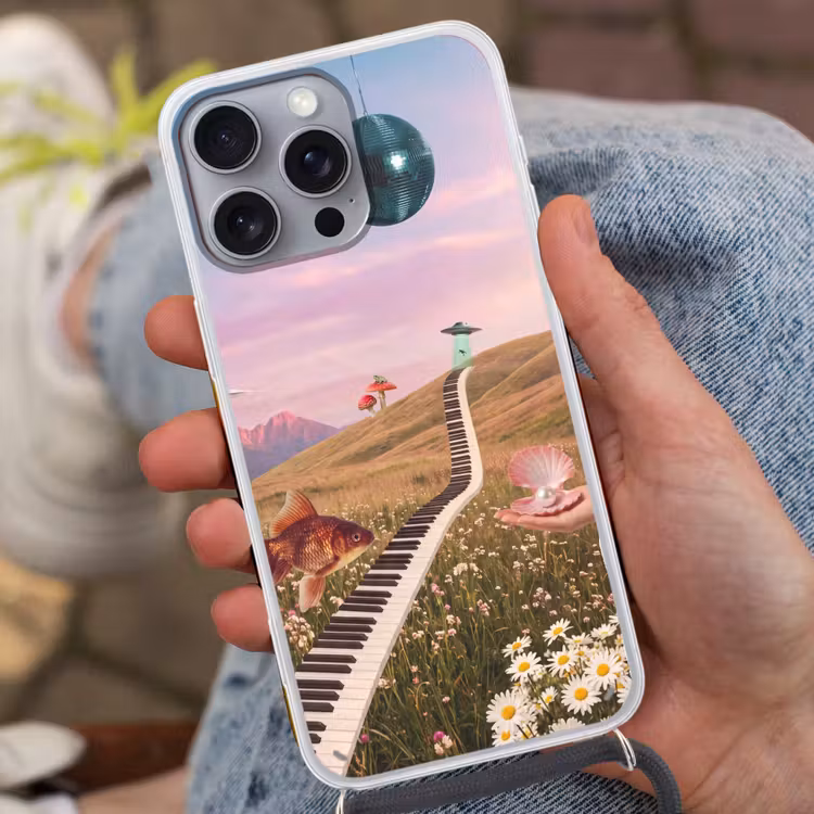 Handyhülle mit Band - Fisch – Natur – Abstrakt - Vis - Natuur - Abstract Hoesje iPhone 16 Pro Max met koord klein