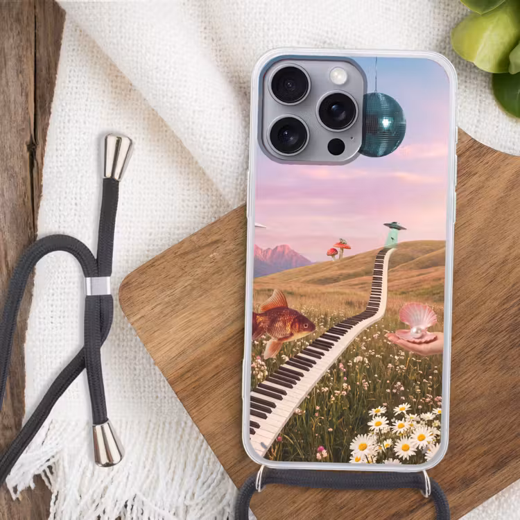 Handyhülle mit Band - Fisch – Natur – Abstrakt - Vis - Natuur - Abstract Hoesje iPhone 16 Pro Max met koord klein