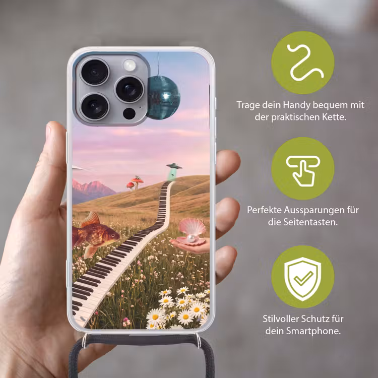 Handyhülle mit Band - Fisch – Natur – Abstrakt - Vis - Natuur - Abstract Hoesje iPhone 16 Pro Max met koord klein