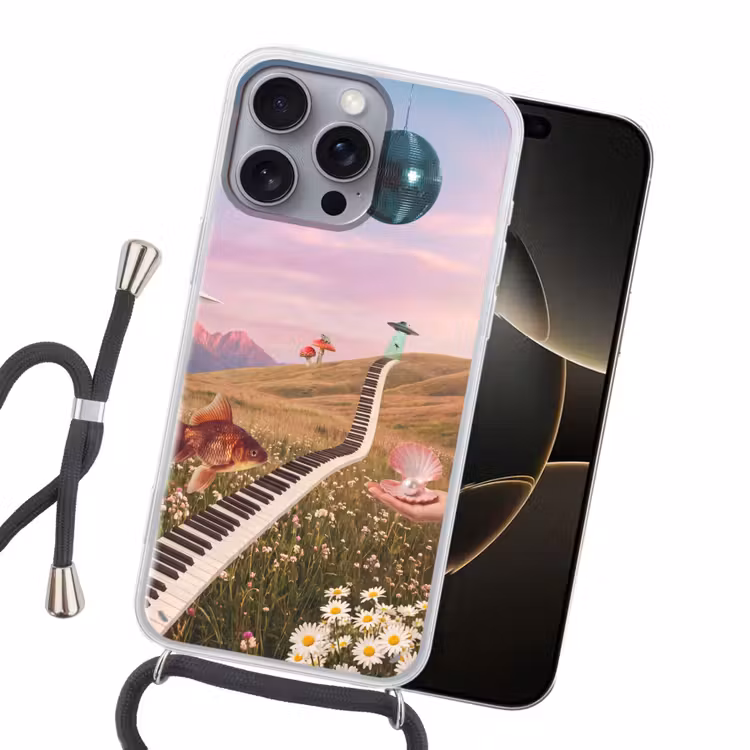 Handyhülle mit Band - Fisch – Natur – Abstrakt - Vis - Natuur - Abstract Hoesje iPhone 16 Pro Max met koord klein