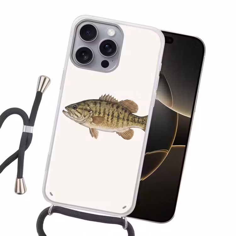 Vissen - Natuur - Vintage Hoesje iPhone 16 Pro Max met koord klein -sfeer1