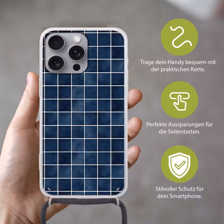 Tegel - Modern - Blauw Hoesje iPhone 16 Pro Max met koord klein 804 -sfeer2_DE