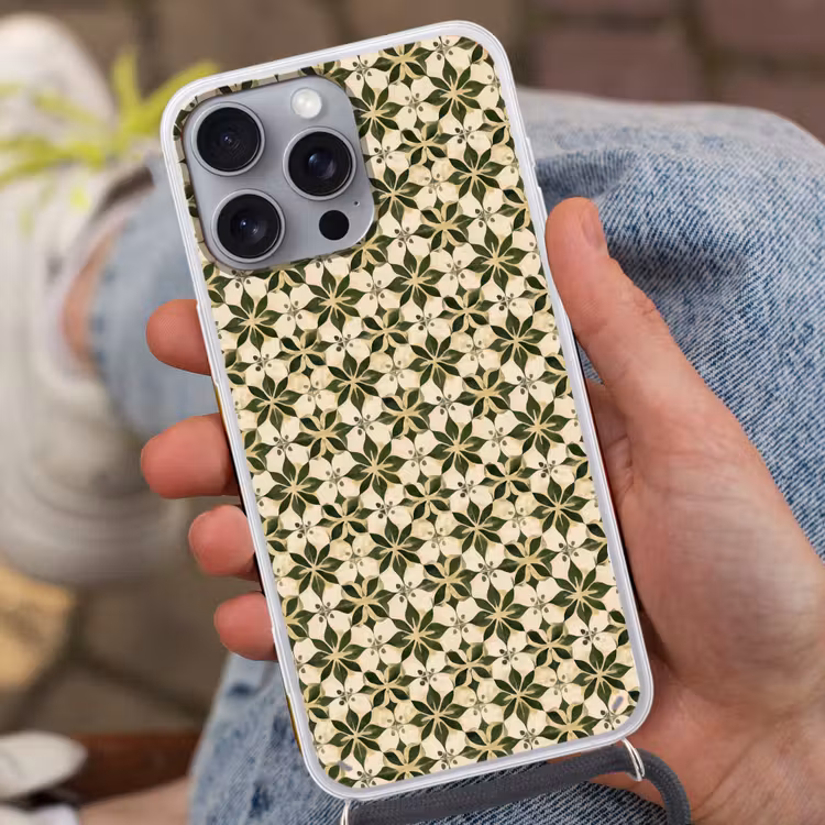 Tegel - Dessin - Groen Hoesje iPhone 16 Pro Max met koord klein 804 -sfeer3