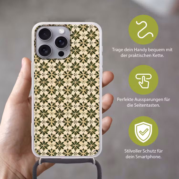 Tegel - Dessin - Groen Hoesje iPhone 16 Pro Max met koord klein 804 -sfeer2_DE