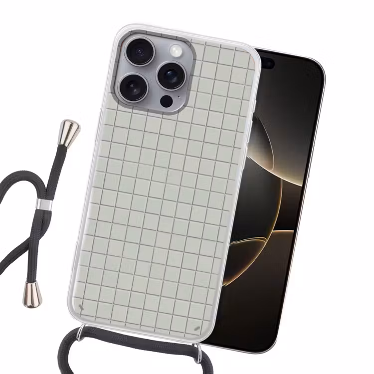 Tegel - Patroon - Lichtgroen Hoesje iPhone 16 Pro Max met koord klein 804 -sfeer1