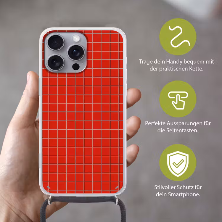 Tegel - Patroon - Kersen - Rood Hoesje iPhone 16 Pro Max met koord klein 804 -sfeer2_DE
