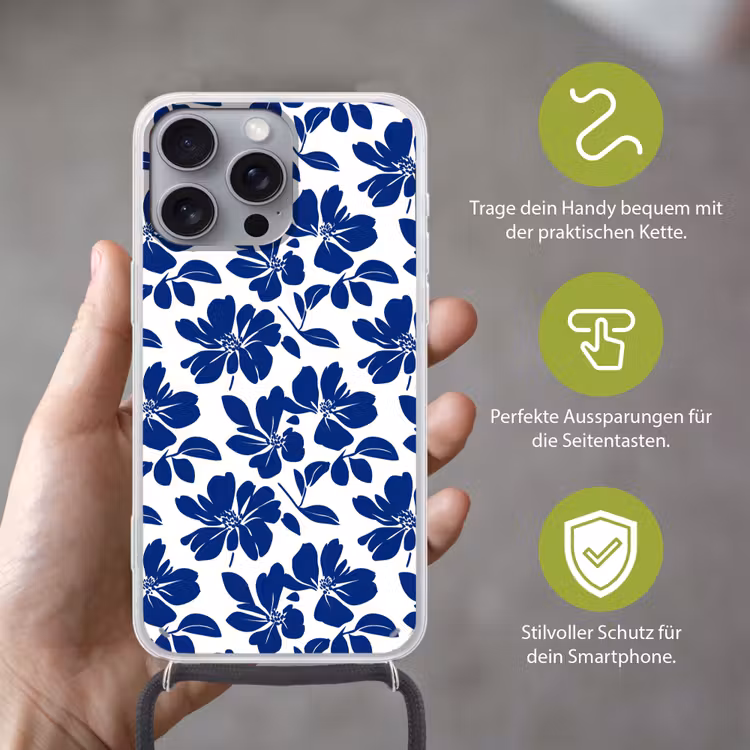 Floraal - Modern - Blauw Hoesje iPhone 16 Pro Max met koord klein 804 -sfeer2_DE