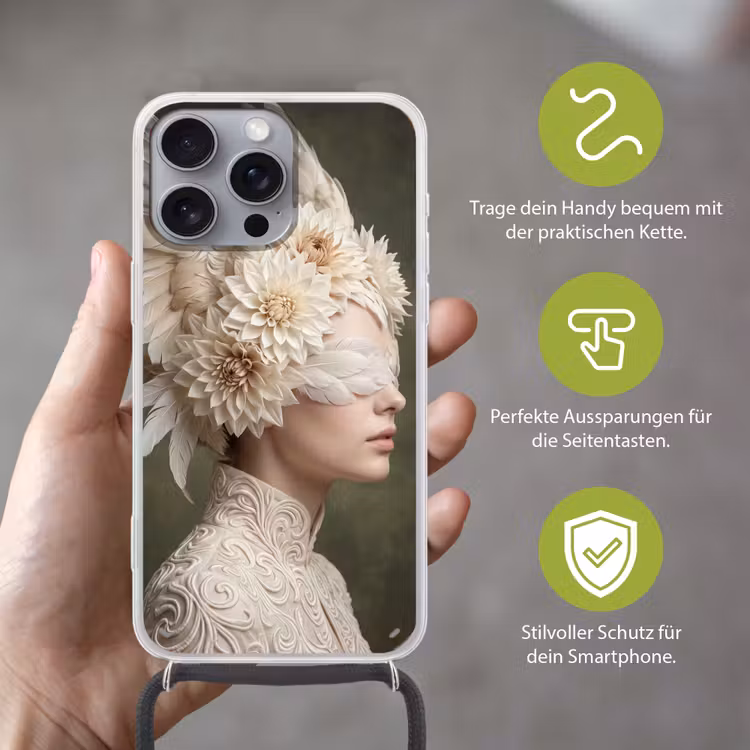 Vleugels - Vrouw - Wit Hoesje iPhone 16 Pro Max met koord klein -sfeer2_DE