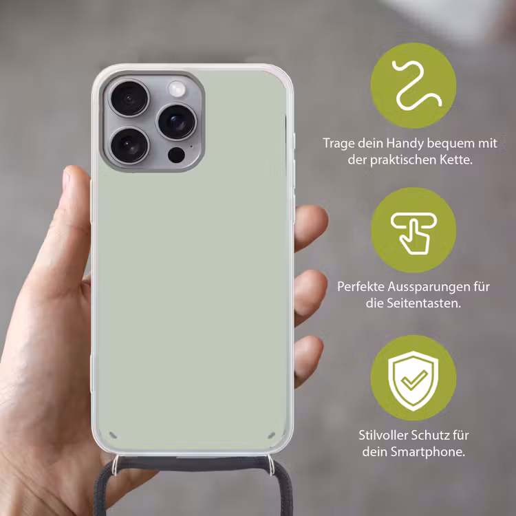 Frosted - Mint - Groen Hoesje iPhone 16 Pro Max met koord klein 804 -sfeer2_DE