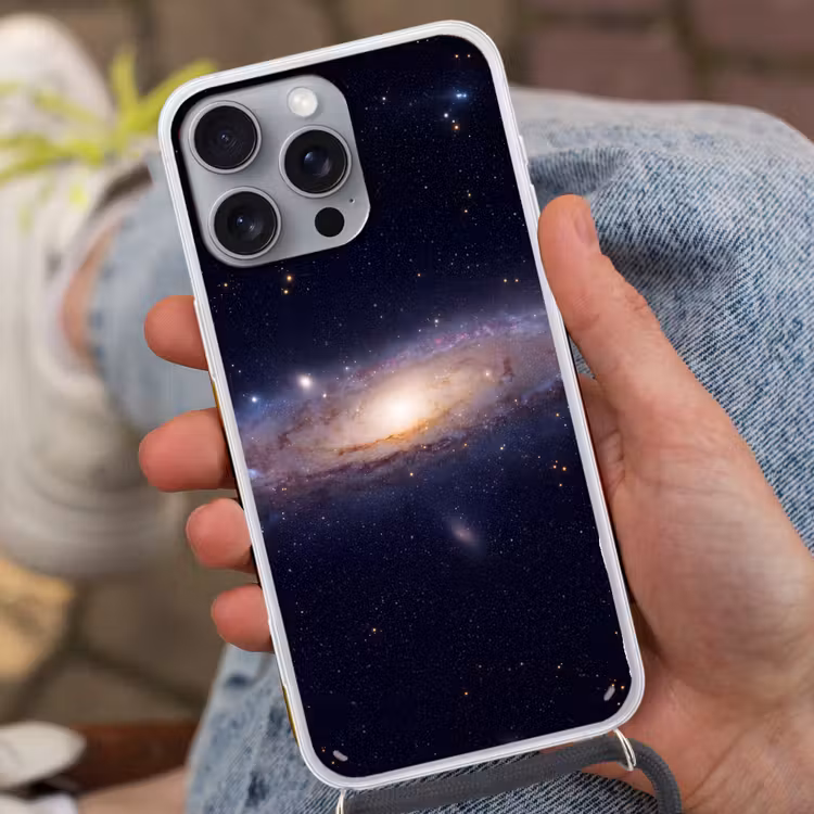 Handyhülle mit Band - Galaxie – Weltraum – Kosmos - Sterrenstelsel - Ruimte - Kosmos Hoesje iPhone 16 Pro Max met koord klein