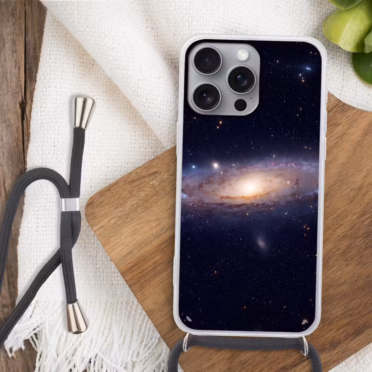Handyhülle mit Band - Galaxie – Weltraum – Kosmos - Sterrenstelsel - Ruimte - Kosmos Hoesje iPhone 16 Pro Max met koord klein