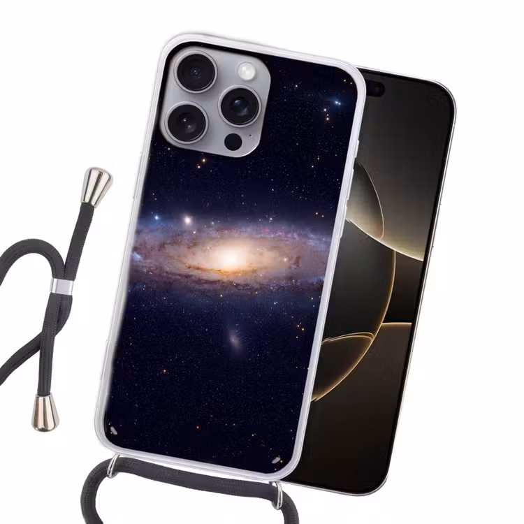 Handyhülle mit Band - Galaxie – Weltraum – Kosmos - Sterrenstelsel - Ruimte - Kosmos Hoesje iPhone 16 Pro Max met koord klein