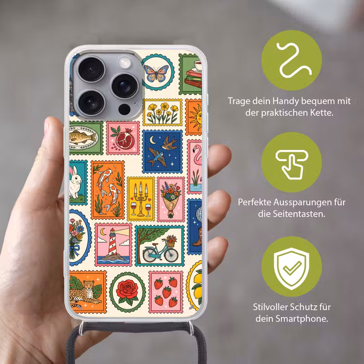 Gebouw - Koepel - Architectuur - Klassiek - Grijs Hoesje iPhone 16 Pro Max met koord klein -sfeer2_DE