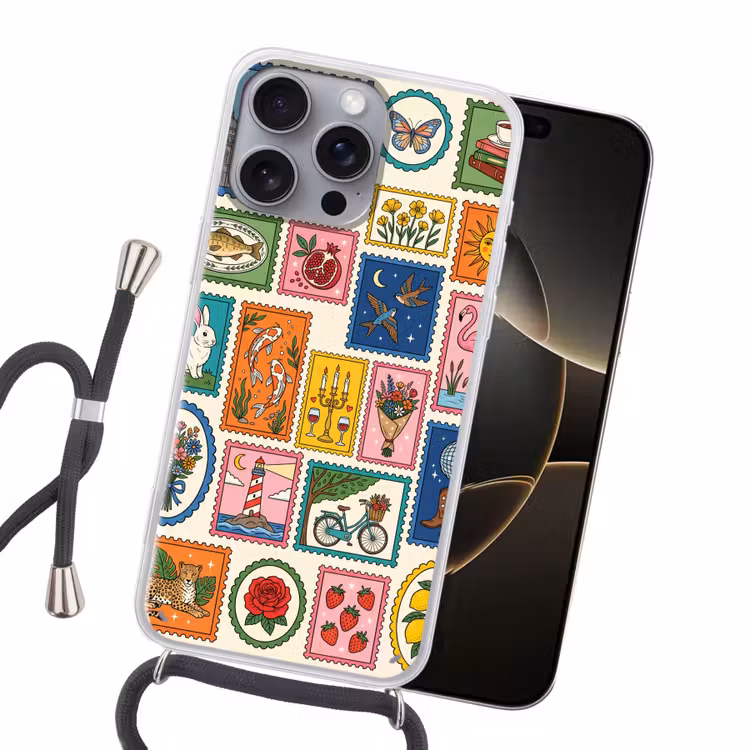 Gebouw - Koepel - Architectuur - Klassiek - Grijs Hoesje iPhone 16 Pro Max met koord klein -sfeer1