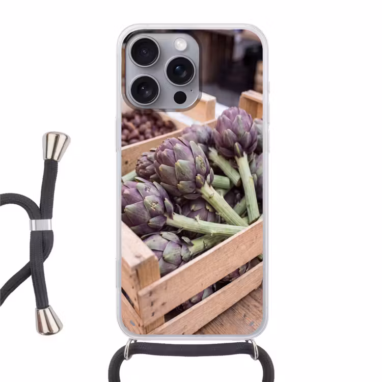 Handyhülle mit Band - Gemüse – Markt – Frisch - Groenten - Markt - Vers Hoesje iPhone 16 Pro Max met koord klein