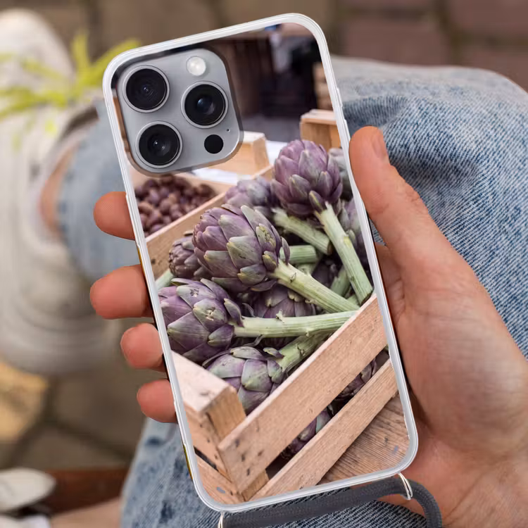 Handyhülle mit Band - Gemüse – Markt – Frisch - Groenten - Markt - Vers Hoesje iPhone 16 Pro Max met koord klein