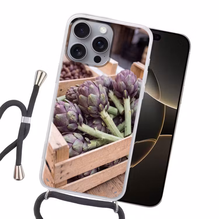 Handyhülle mit Band - Gemüse – Markt – Frisch - Groenten - Markt - Vers Hoesje iPhone 16 Pro Max met koord klein