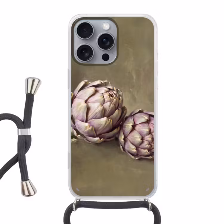 Handyhülle mit Band - Gemüse – Stillleben – Gemälde - Groente - Stilleven - Schilderij Hoesje iPhone 16 Pro Max met koord klein
