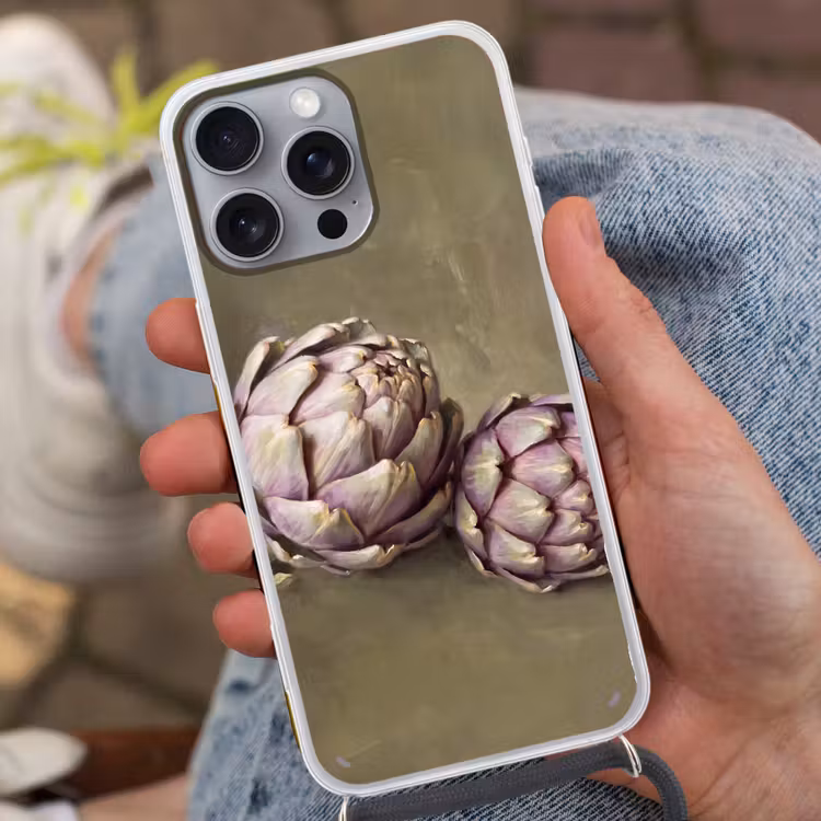 Handyhülle mit Band - Gemüse – Stillleben – Gemälde - Groente - Stilleven - Schilderij Hoesje iPhone 16 Pro Max met koord klein