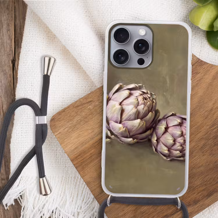 Handyhülle mit Band - Gemüse – Stillleben – Gemälde - Groente - Stilleven - Schilderij Hoesje iPhone 16 Pro Max met koord klein