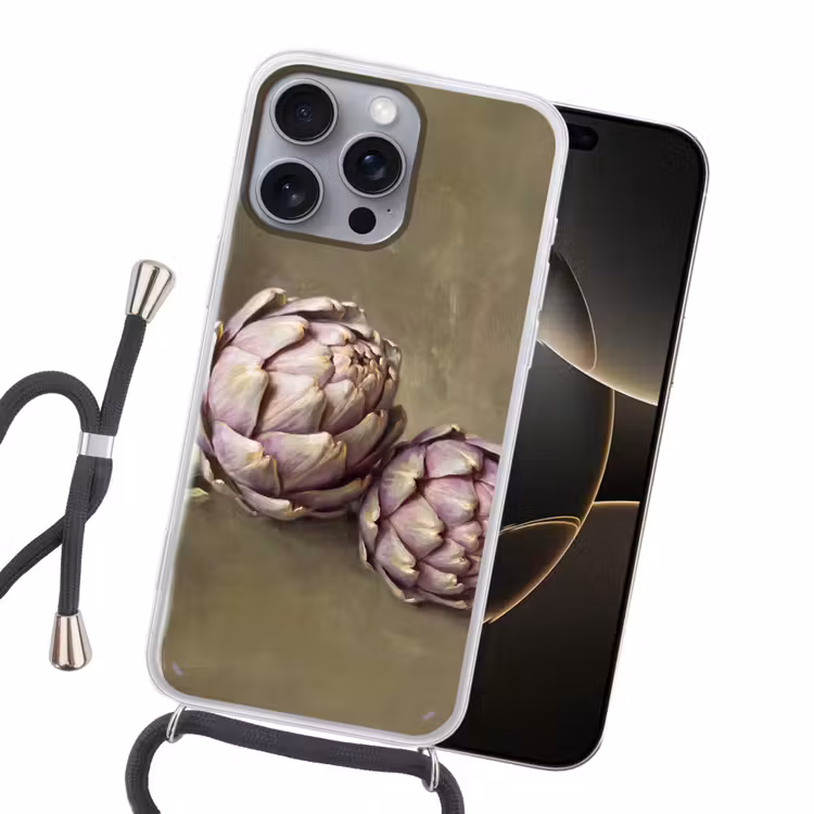 Handyhülle mit Band - Gemüse – Stillleben – Gemälde - Groente - Stilleven - Schilderij Hoesje iPhone 16 Pro Max met koord klein