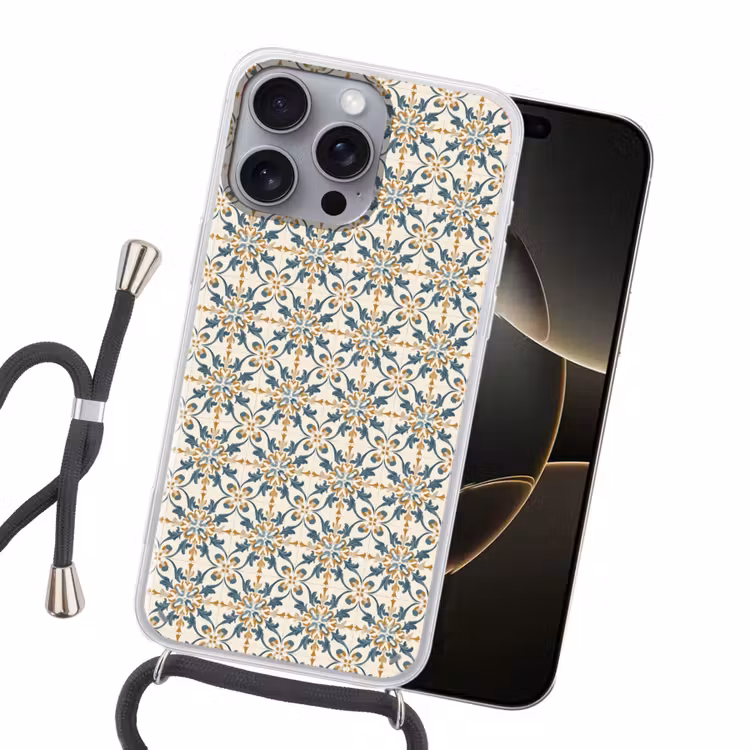 Patroon - Klassiek - Kleurrijk Hoesje iPhone 16 Pro Max met koord klein 804 -sfeer1