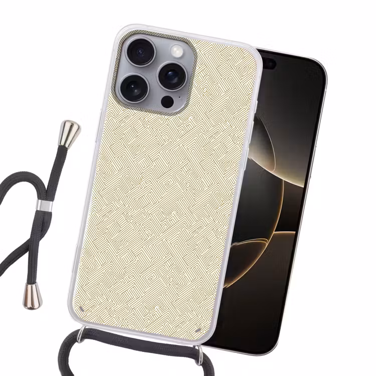 Geometrisch - Lijnen - Groen Hoesje iPhone 16 Pro Max met koord klein 804 -sfeer1