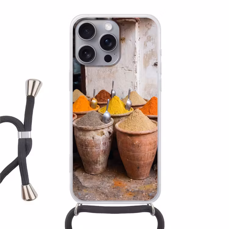 Handyhülle mit Band - Gewürze – Gläser – Orientalisch - Kruiden - Potten - Oosters Hoesje iPhone 16 Pro Max met koord klein