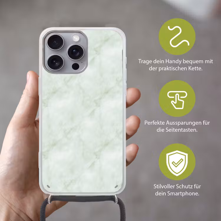 Groen - Marmer - Vloeiende aders Hoesje iPhone 16 Pro Max met koord klein 804 -sfeer2_DE